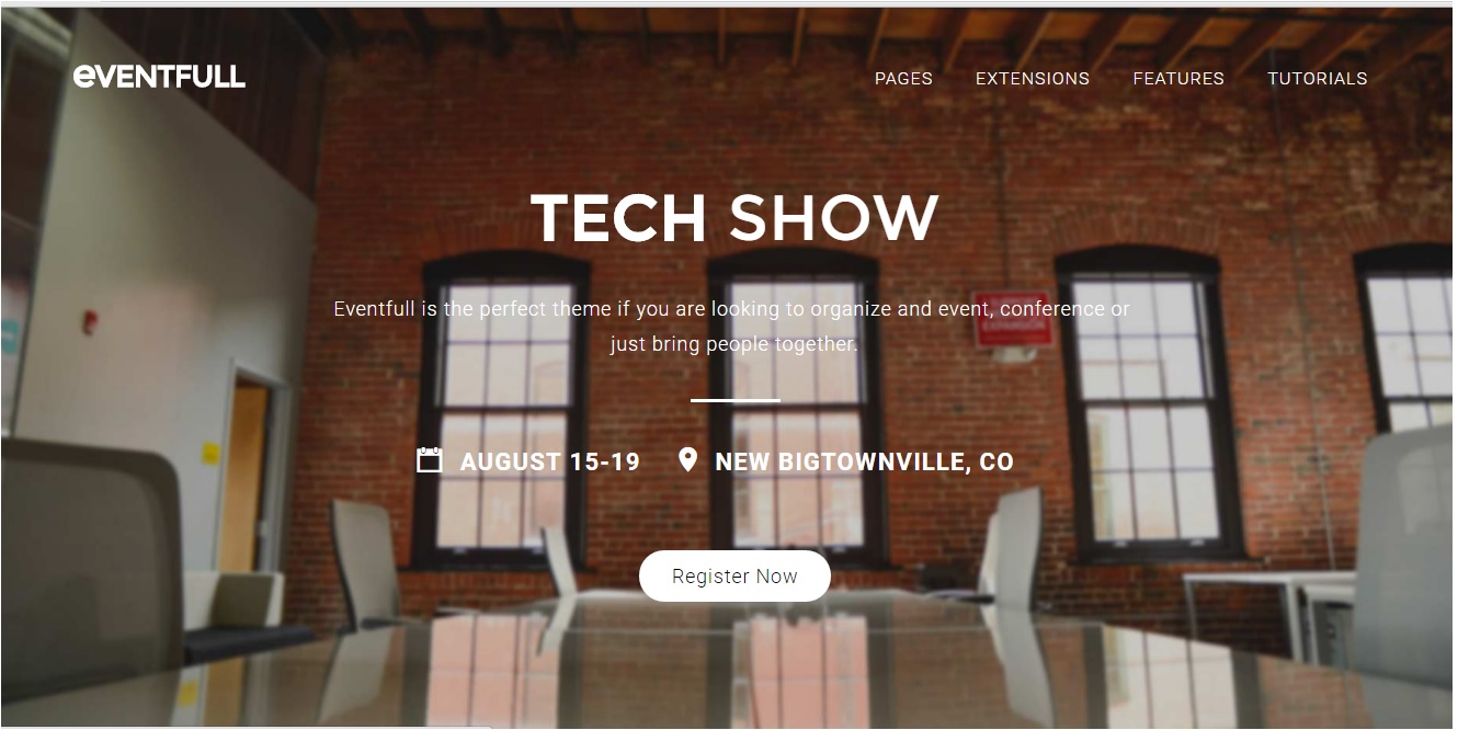 تمپلیت نصبی eventfull از شرکت shape5 نسخه بیزینس